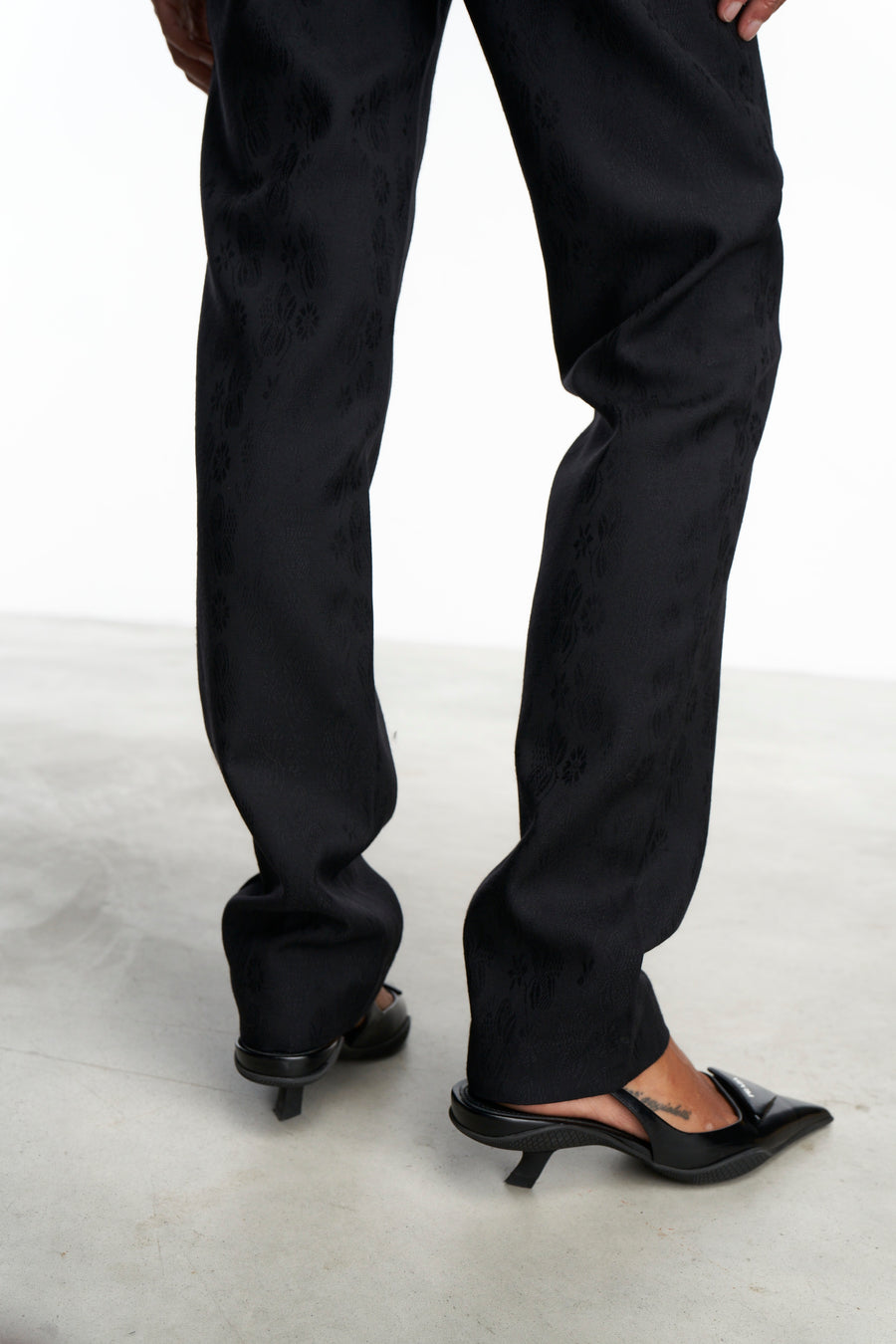 Pantalone Diego  | Lana Nero Damascato