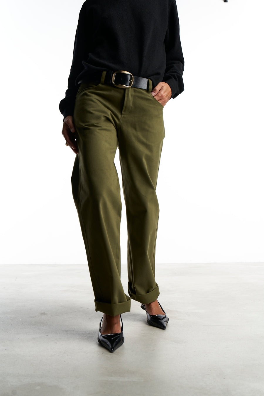 Pantalone Lucia |  Fustagno Verde Alloro