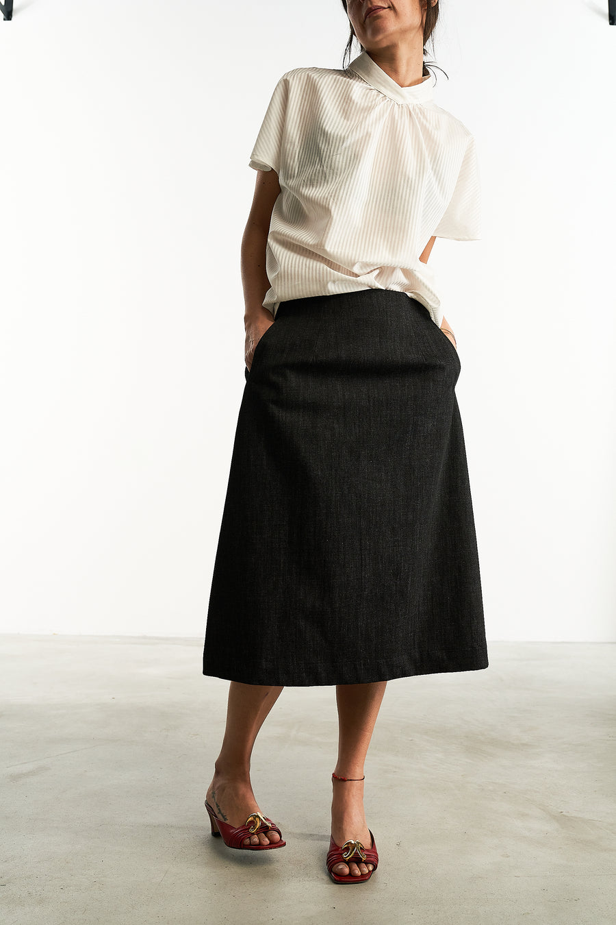 Gonna Fulvia | Denim Grisaglia